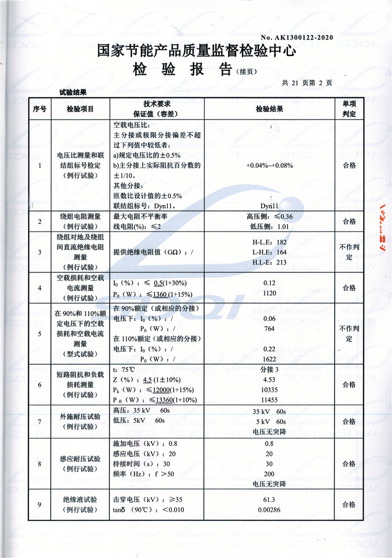 高低压试验报告-S11-1250金州金州金州油浸式变压器-2.jpg
